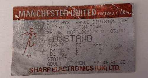 Ticket stub manchester - manchester, united