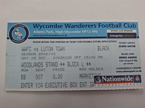 Wycombe wanderers luton town - wanderers, v