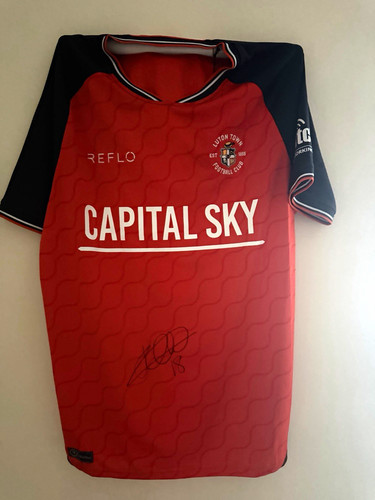 Luton town home shirt - home, signed